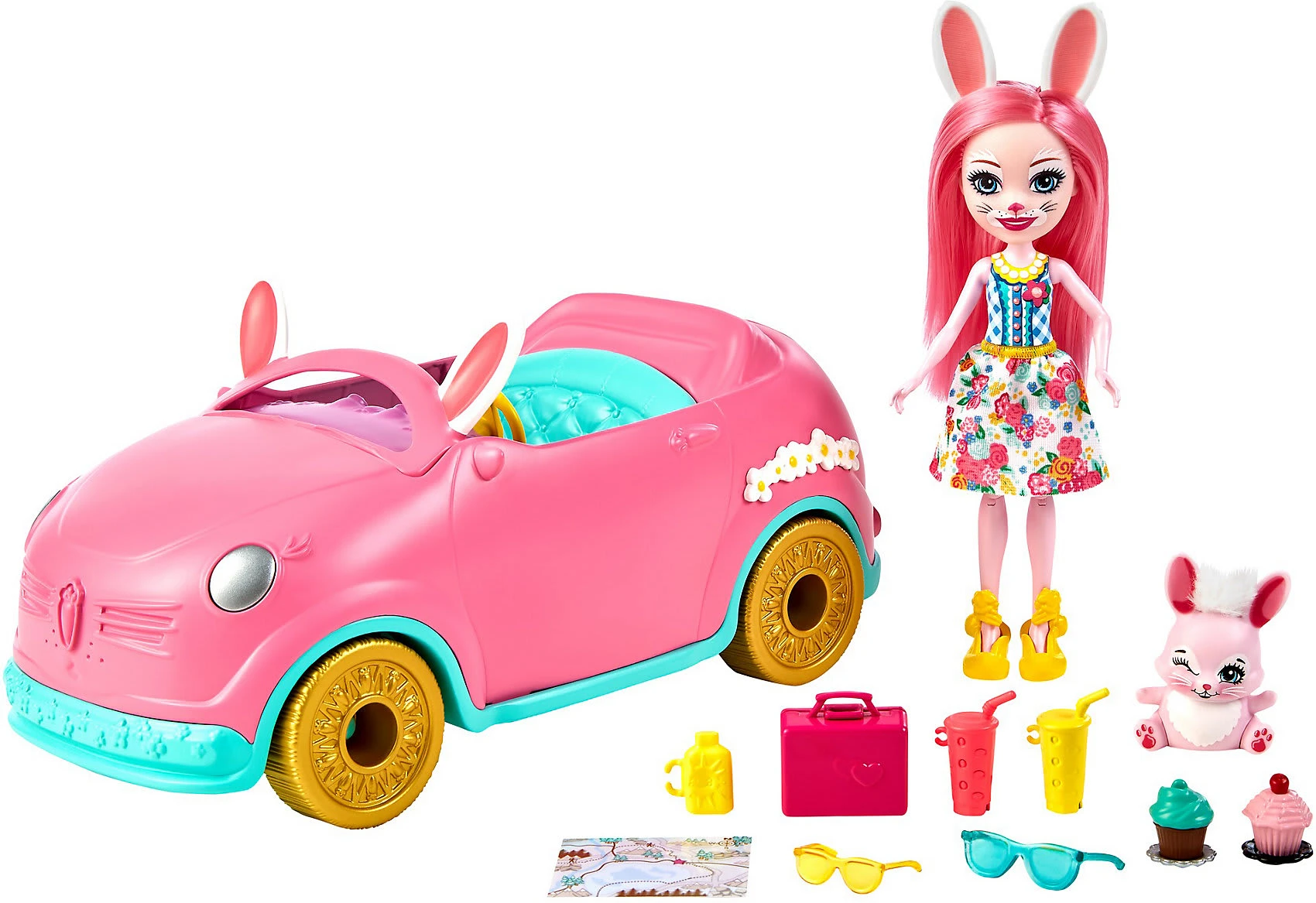 MATTEL Enchantimals Auto Inkl. Bree Bunny, Tierfreund Twist & Zubehör 4 MATTEL Enchantimals Auto Inkl. Bree Bunny, Tierfreund Twist & Zubehör – Bild 2