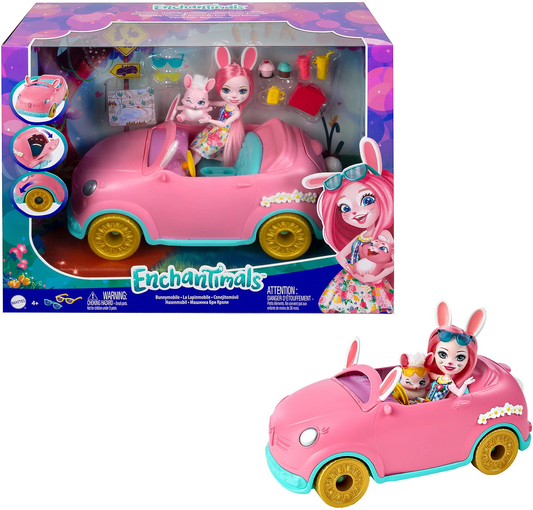MATTEL Enchantimals Auto Inkl. Bree Bunny, Tierfreund Twist & Zubehör 3 MATTEL Enchantimals Auto Inkl. Bree Bunny, Tierfreund Twist & Zubehör