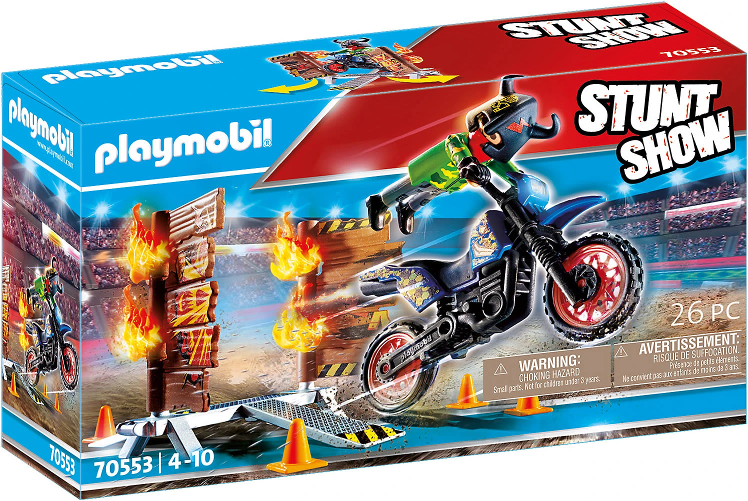 Playmobil 70553 Stuntshow Motorrad Mit Feuerwand 3 Playmobil 70553 Stuntshow Motorrad Mit Feuerwand